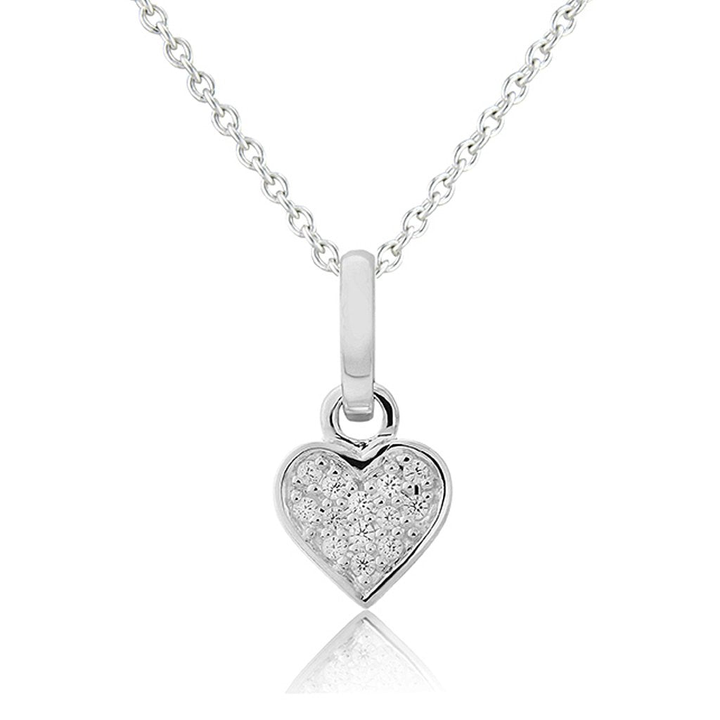 Gemma J Silver Sparkly Heart Necklace - Cotswold Jewellery