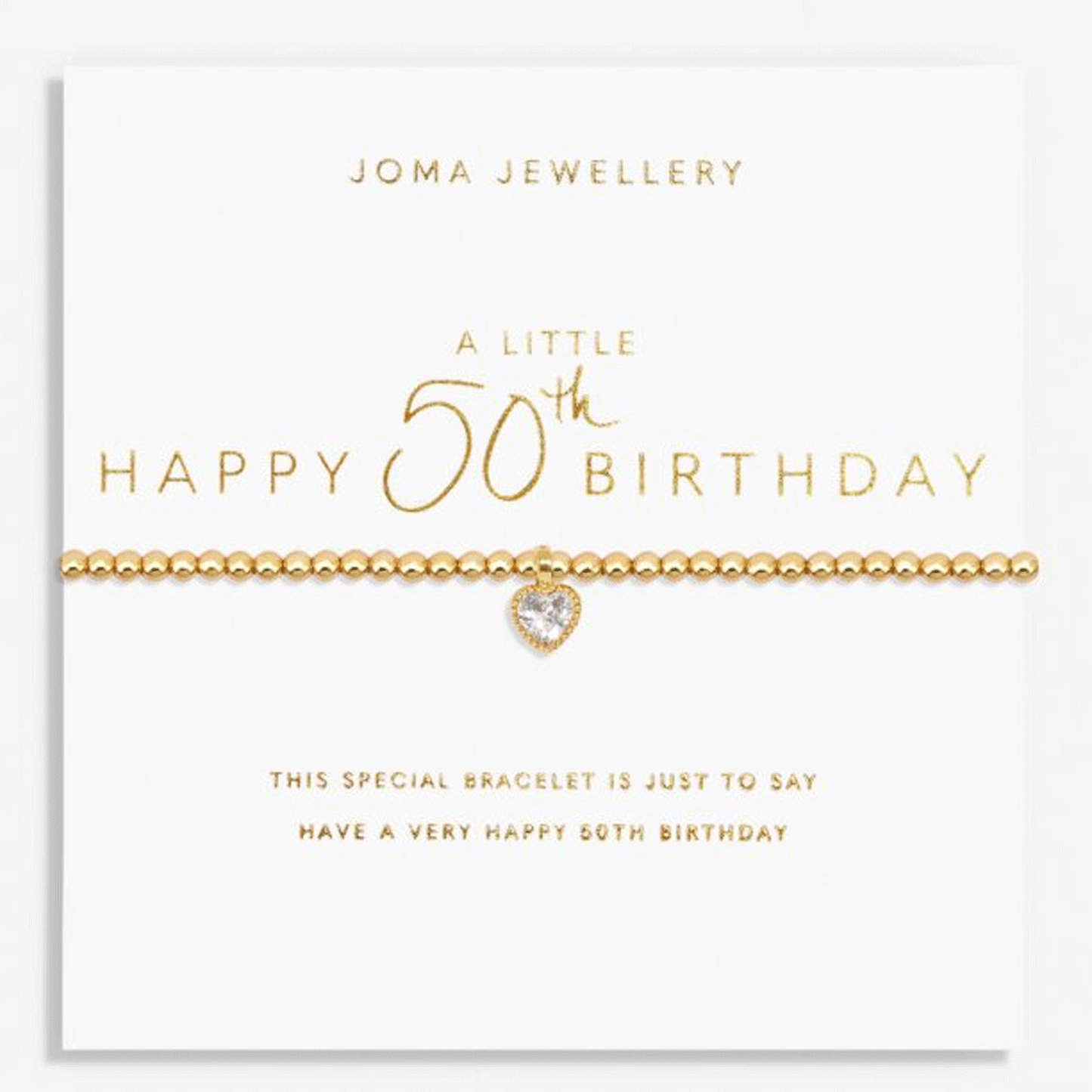 Joma Jewellery Happy 50th Birthday Bracelet - Cotswold Jewellery