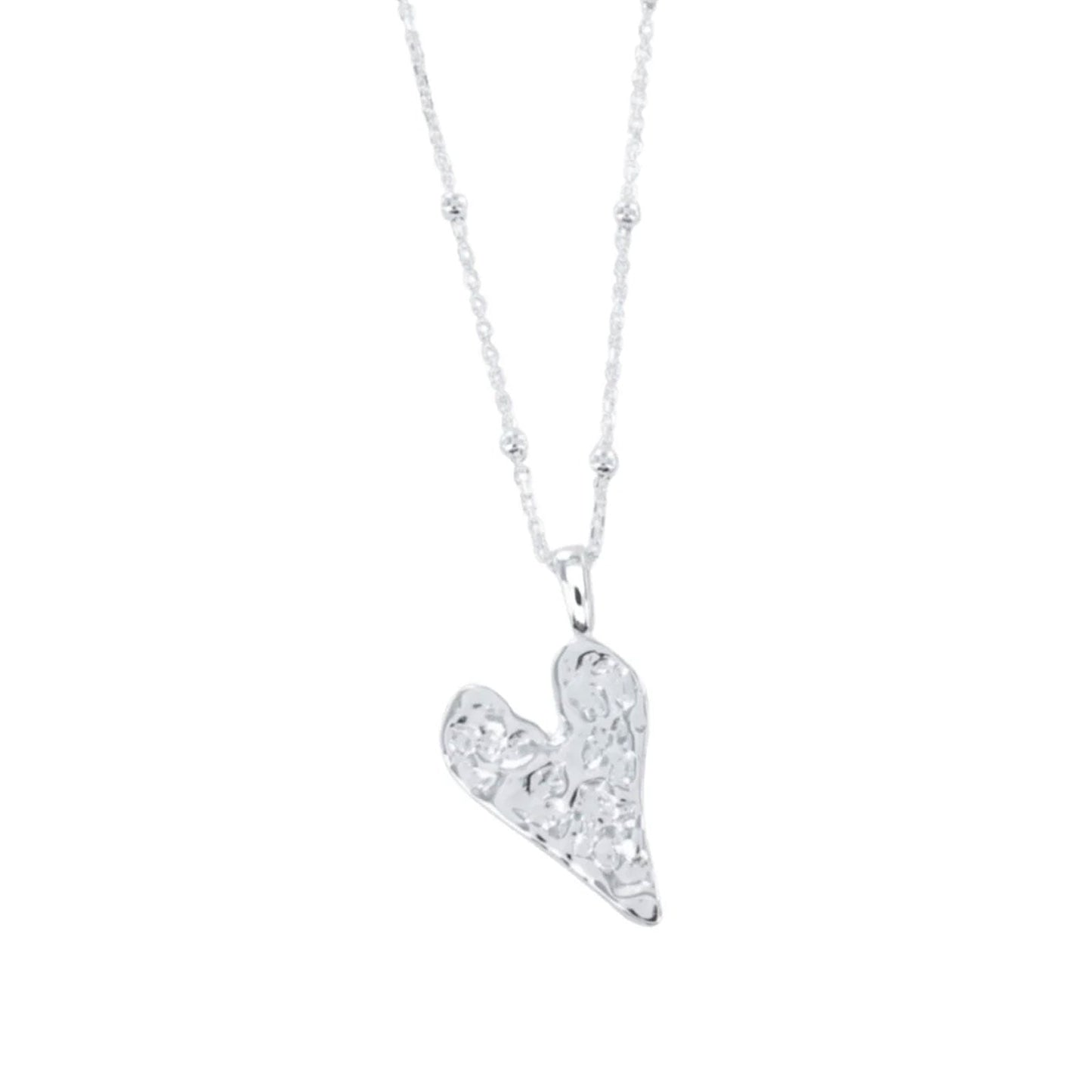 Reeves & Reeves Textured Heart Necklace - Cotswold Jewellery