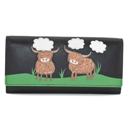 Bella Cow Purse Black - Cotswold Jewellery