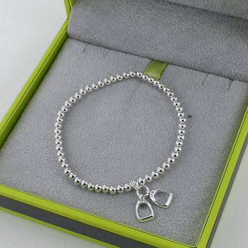 Equestrian Stirrups Sterling Silver Bracelet - Cotswold Jewellery
