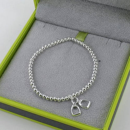 Equestrian Stirrups Sterling Silver Bracelet - Cotswold Jewellery