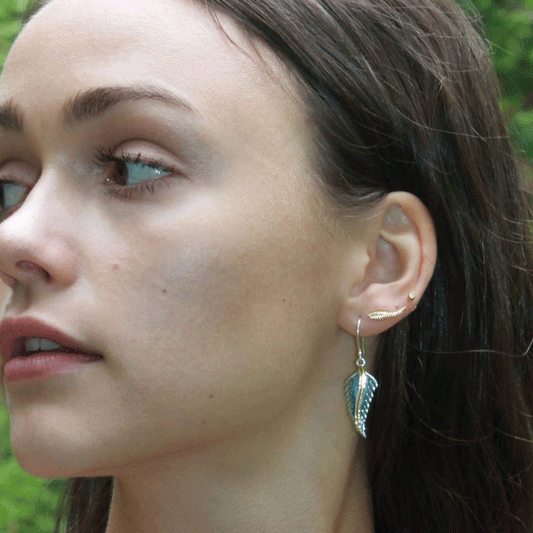Feather Drop Sterling Silver Earring - Cotswold Jewellery