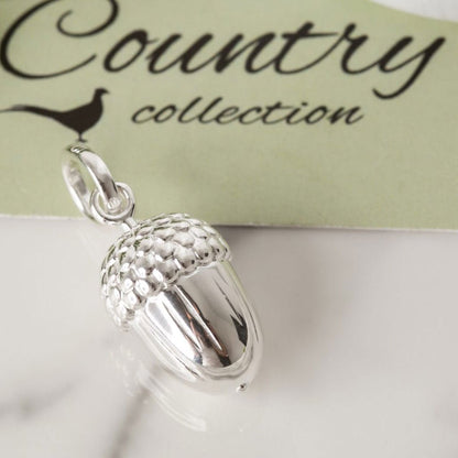 Gemma J Acorn Sterling Silver Charm - Cotswold Jewellery