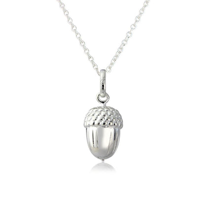 Gemma J Acorn Sterling Silver Necklace - Cotswold Jewellery