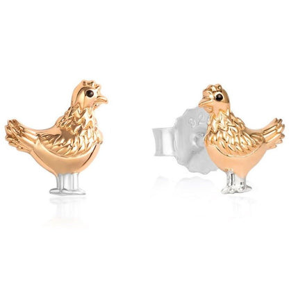 Gemma J Chicken Sterling Silver Earrings - Cotswold Jewellery