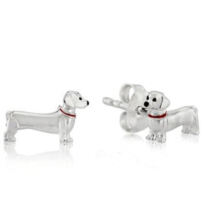 Gemma J Dachshund Sterling Silver Earrings - Cotswold Jewellery