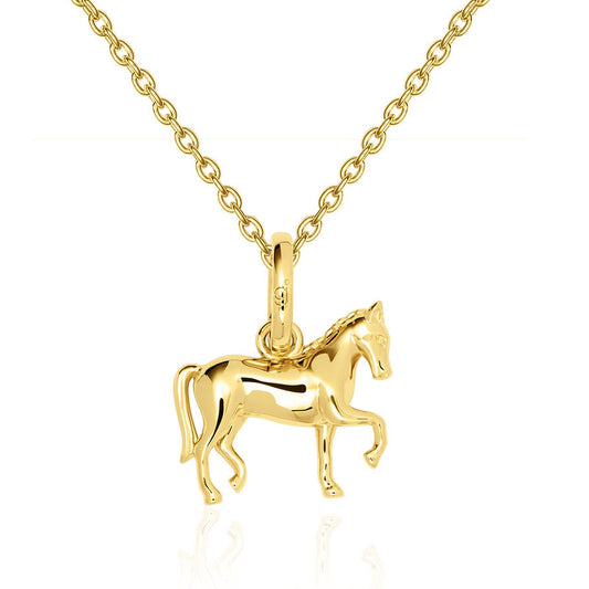Gemma J Gold Dressage Horse Necklace - Cotswold Jewellery