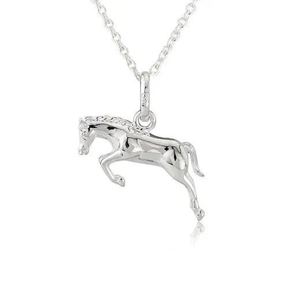 Gemma J Jumping Horse Sterling Silver Necklace - Cotswold Jewellery