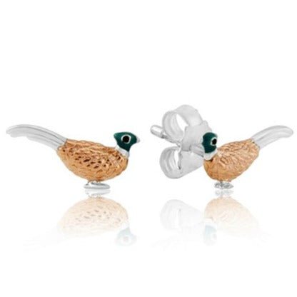 Gemma J Pheasant Sterling Silver Earrings - Cotswold Jewellery