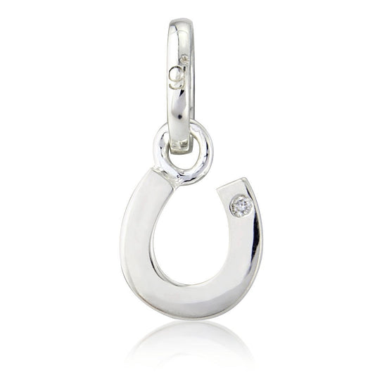Gemma J Silver Diamond Horseshoe Charm - Cotswold Jewellery