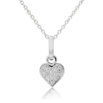 Gemma J Silver Sparkly Heart Necklace - Cotswold Jewellery