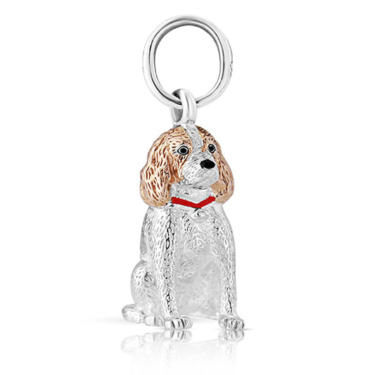 Gemma J Spaniel Sterling Silver Dog Charm - Cotswold Jewellery