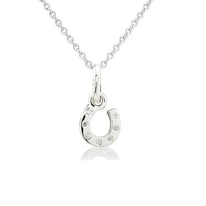 Gemma J Sparkly Horseshoe Sterling Silver Necklace - Cotswold Jewellery