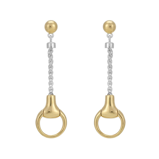 Gemma J Two Tone Snaffle Drop Earrings - Cotswold Jewellery