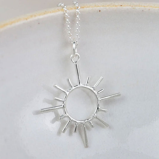 Gorgeous Sun Sterling Silver Handmade Necklace - Cotswold Jewellery