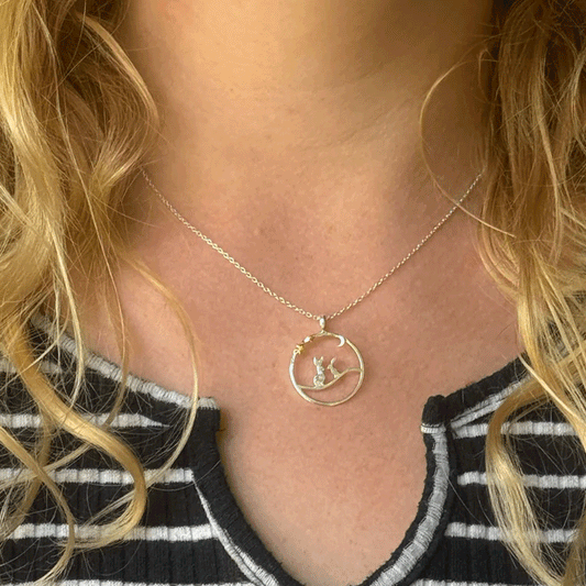 Reeves and Reeves Hares in the Moonlight Necklace - Cotswold Jewellery