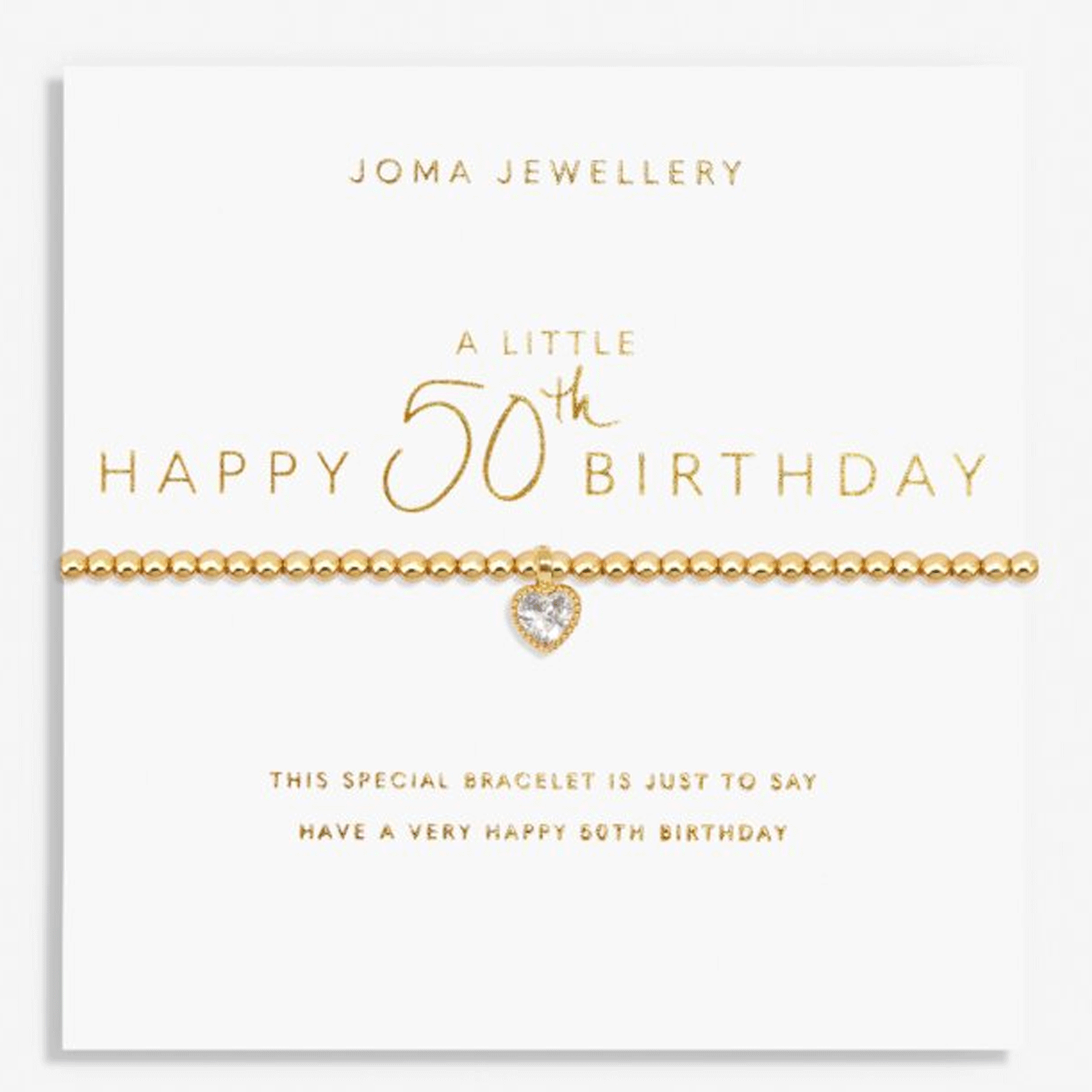 Joma Jewellery Happy 50th Birthday Bracelet - Cotswold Jewellery