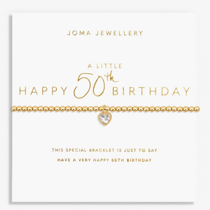 Joma Jewellery Happy 50th Birthday Bracelet - Cotswold Jewellery