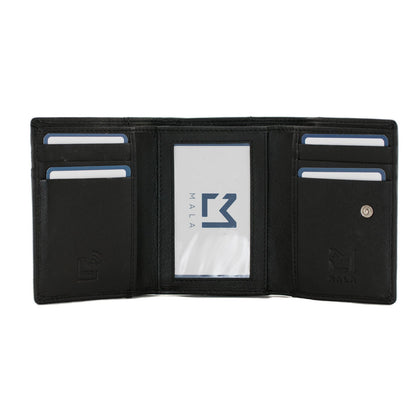 Mala Leather Black Flower Trifold Purse - Cotswold Jewellery