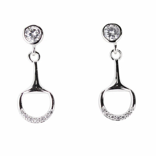 Pegasus Sparkly Snaffle Drop Earrings - Cotswold Jewellery