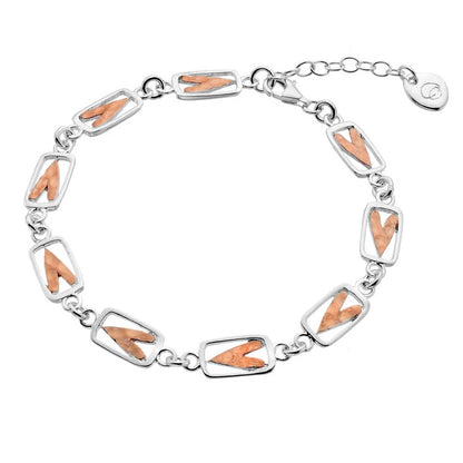 Pretty Heart Rose Gold & Sterling Silver Bracelet - Cotswold Jewellery