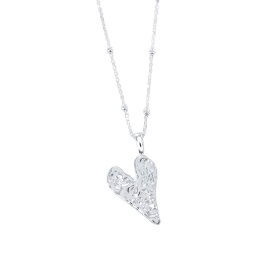 Reeves & Reeves Textured Heart Necklace - Cotswold Jewellery