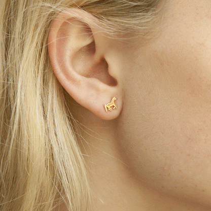 Running Pony Earrings Rose Gold - Cotswold Jewellery