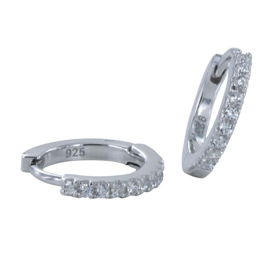 Silver Sparkly Hoop Earrings - Cotswold Jewellery