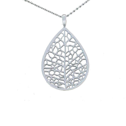 Skeleton Leaf Sterling Silver Necklace - Cotswold Jewellery