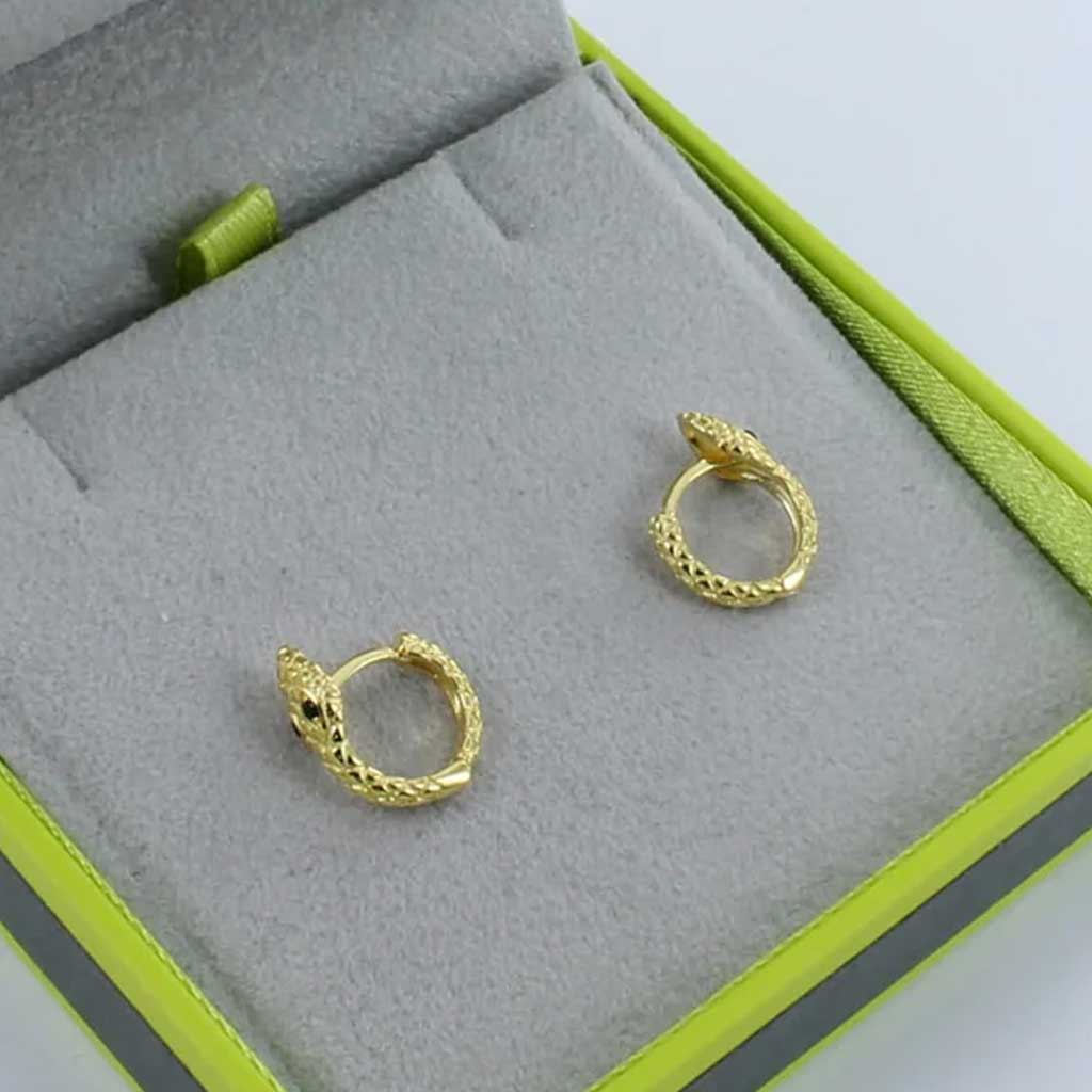 Snake Gold Earrings - Cotswold Jewellery
