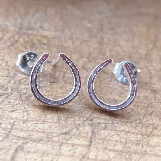Sterling Silver Horseshoe Earrings - -from-Cotswold-Jewellery