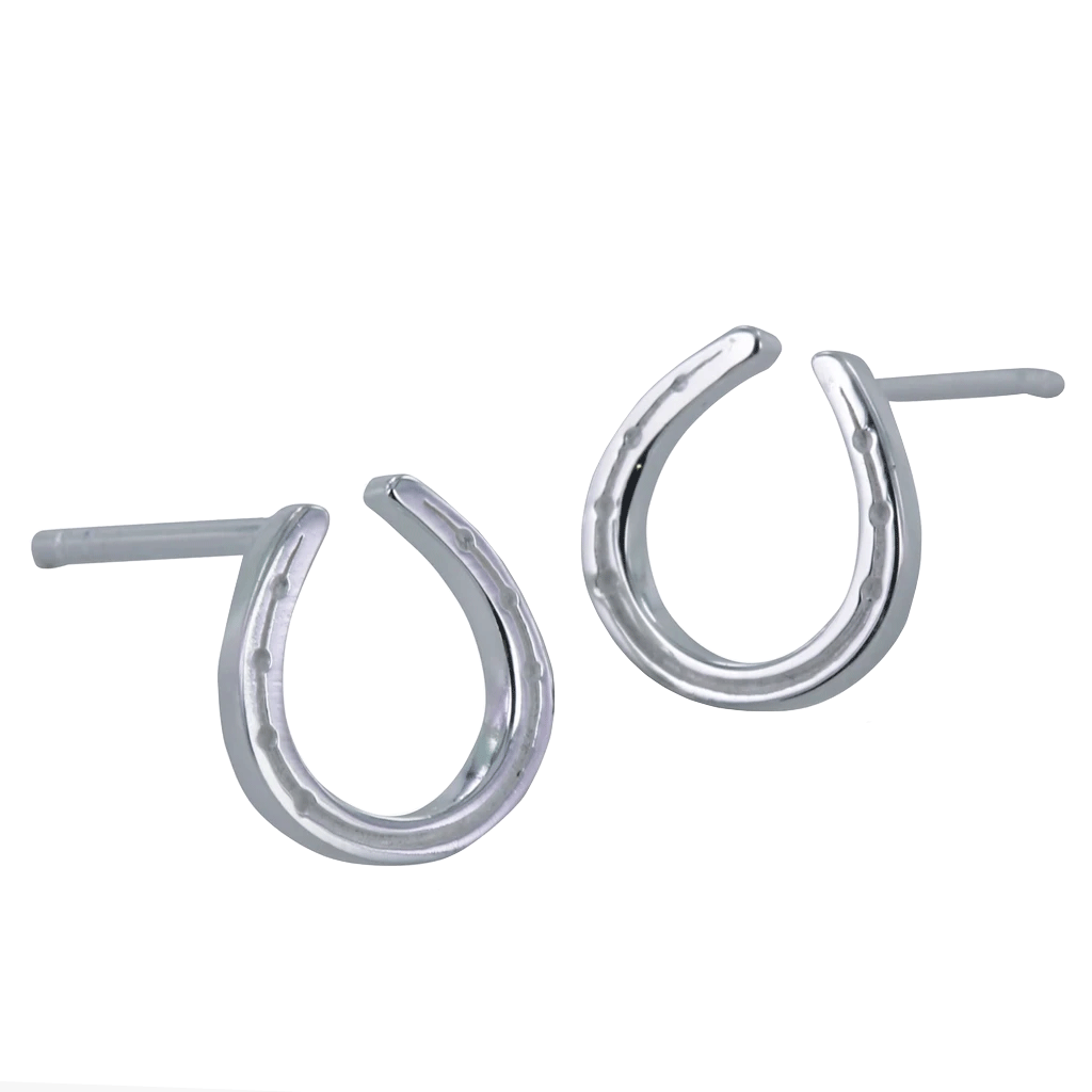 Reeves & Reeves Sterling Silver Horseshoe Earrings from cotswold jewellery