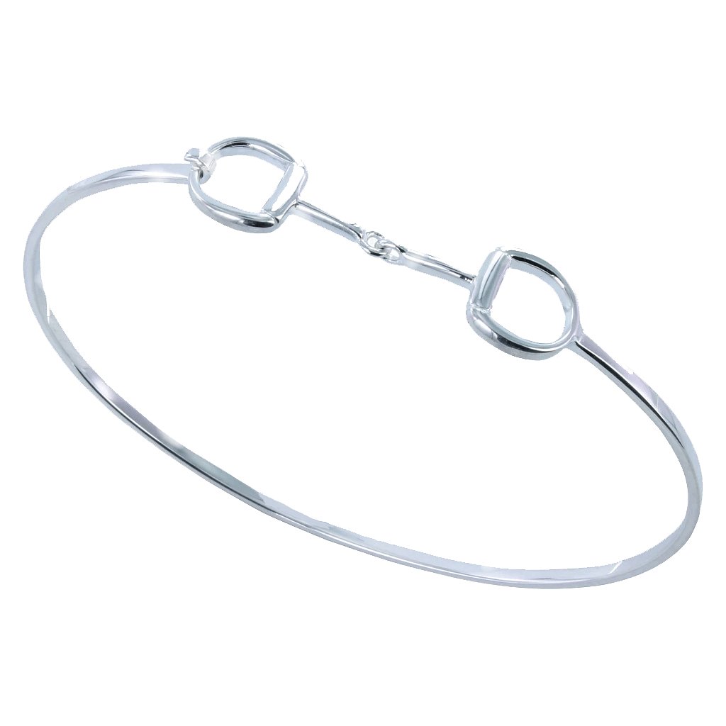 Sterling Silver Snaffle Horse Bangle - Cotswold Jewellery