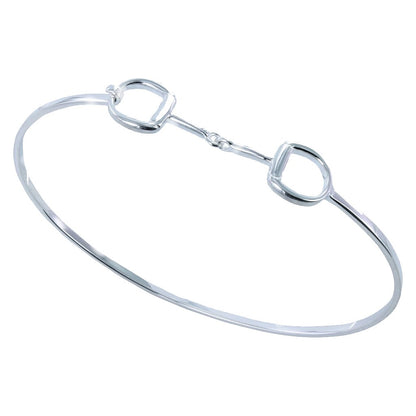 Sterling Silver Snaffle Horse Bangle - Cotswold Jewellery