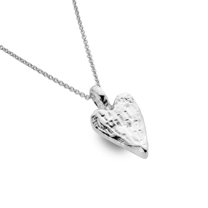 Textured Heart Necklace - Cotswold Jewellery