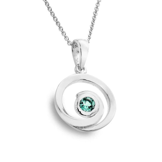 Wave Sterling Silver and Sky Blue Topaz Necklace - Cotswold Jewellery